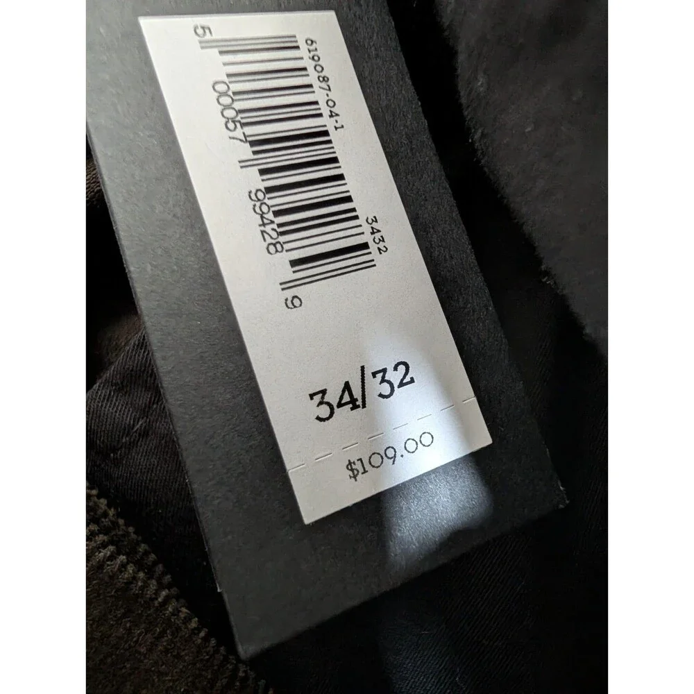 NWT Banana Republic Traveler Corduroy Chino Pants Mens 34x32 Slim Fit Brow